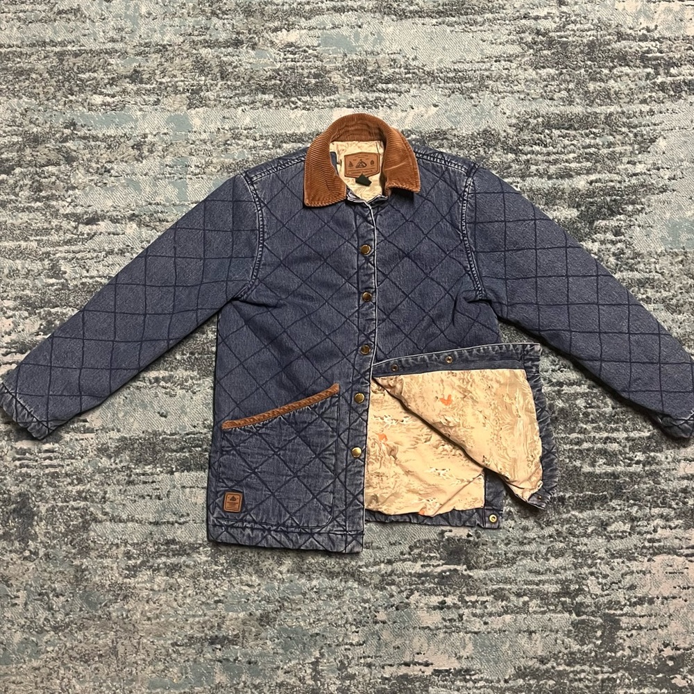 Lauren Ralph Lauren Jacket Women Small S Lined Denim Quilted Fox Hunt Equestrian